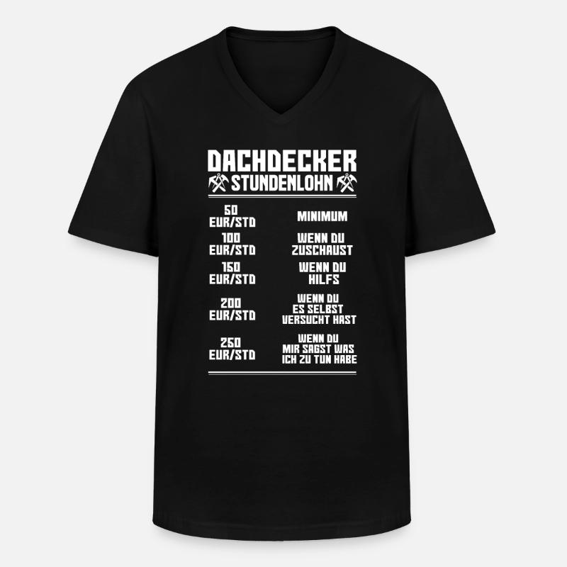 Arbeit & Beruf | Dachdecker Geschenk - Männer-T-Shirt mit V-Ausschnitt - Schwarz
