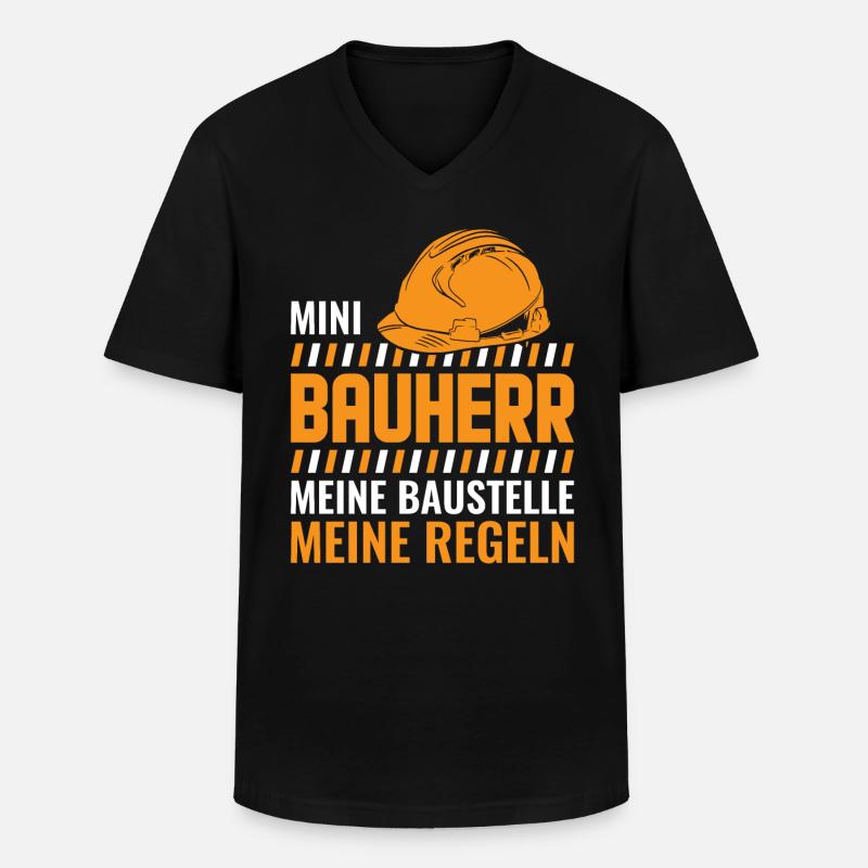 Kinder Baustelle Bauherr Geschenk - Männer-T-Shirt mit V-Ausschnitt - Schwarz