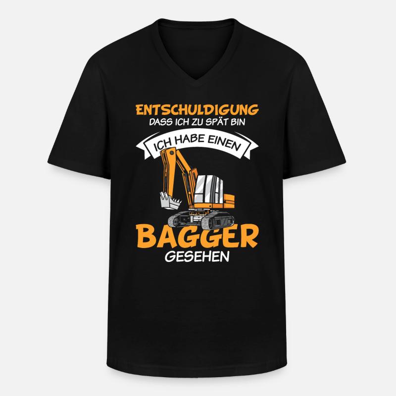 Kinder Bagger - Männer-T-Shirt mit V-Ausschnitt - Schwarz