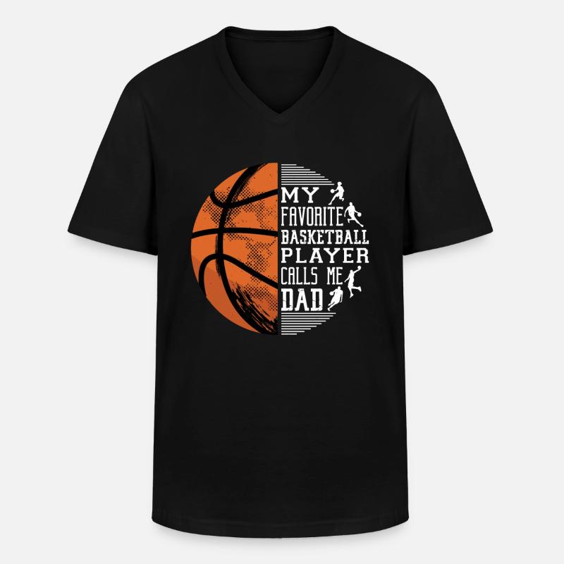 Basketball-Vater - Männer-T-Shirt mit V-Ausschnitt - Schwarz