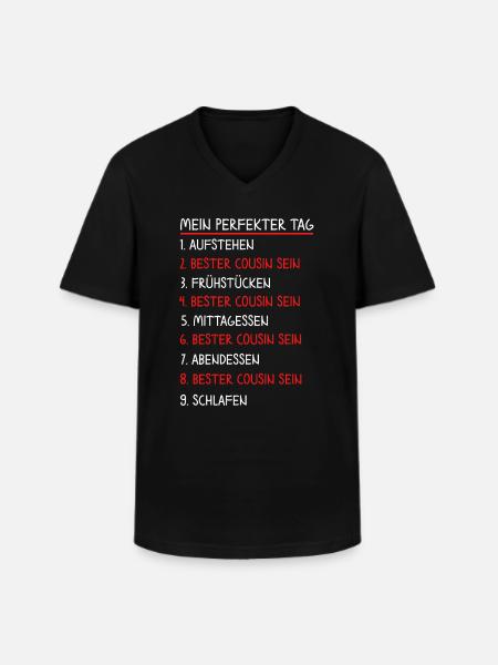 Bester Cousin - Männer-T-Shirt mit V-Ausschnitt - Schwarz