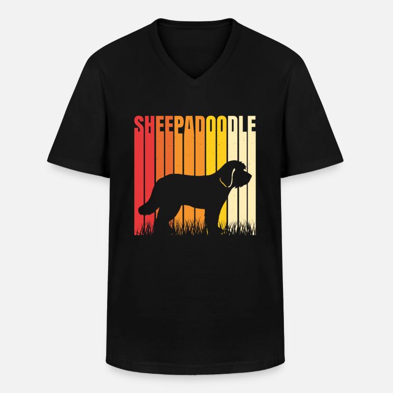 Doodle Mom Sheepadoodle - Men's V-Neck T-Shirt - black