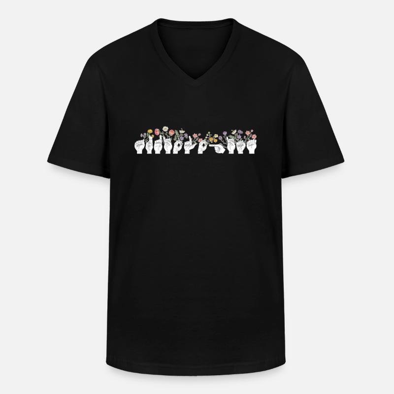 Gebärdensprach-Audiologe - Männer-T-Shirt mit V-Ausschnitt - Schwarz