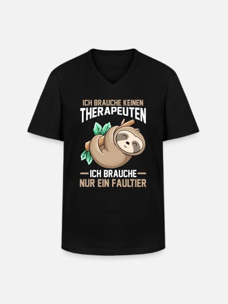 Faultier Therapeuten Faultier - Männer-T-Shirt mit V-Ausschnitt - Schwarz