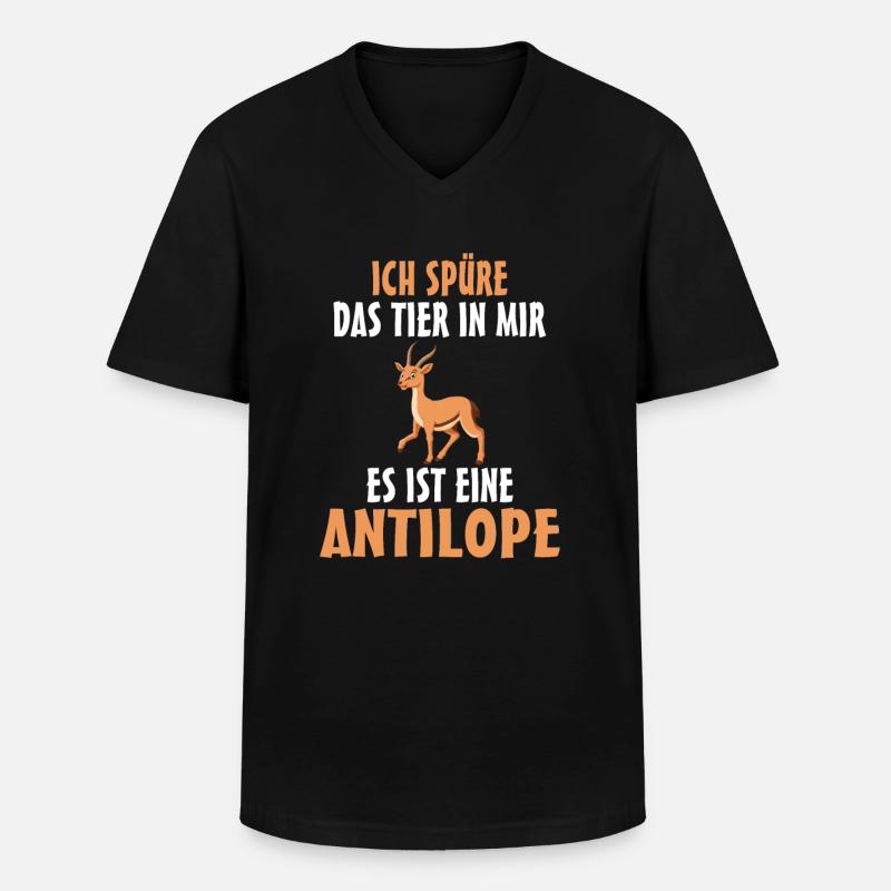 Antilope Antilopen - Männer-T-Shirt mit V-Ausschnitt - Schwarz