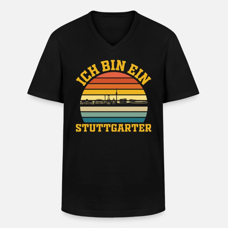 Stuttgart | Ich bin ein Stuttgarter - Männer-T-Shirt mit V-Ausschnitt - Schwarz