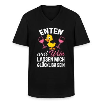 Ente Wein Enten - Männer-T-Shirt mit V-Ausschnitt - Schwarz - Vorne - AI Model Male 178 dark (178cm)