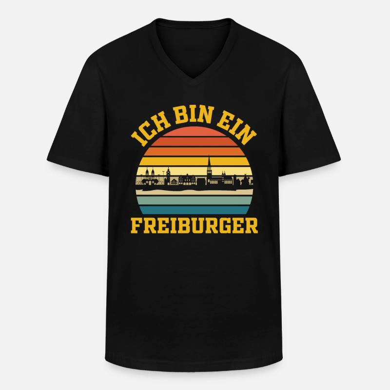 Freiburg | Ich bin ein Freiburger - Männer-T-Shirt mit V-Ausschnitt - Schwarz