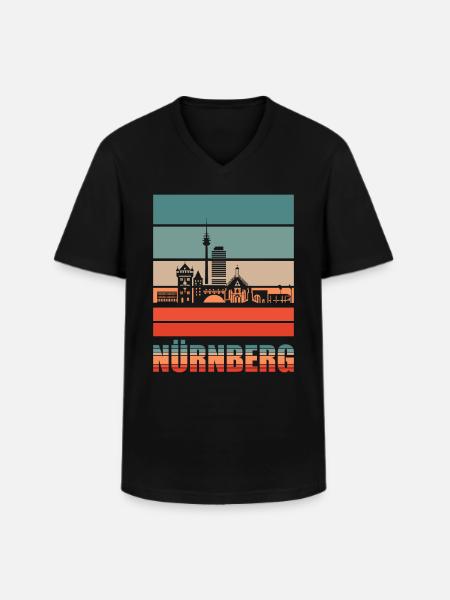 Nürnberg - Männer-T-Shirt mit V-Ausschnitt - Schwarz
