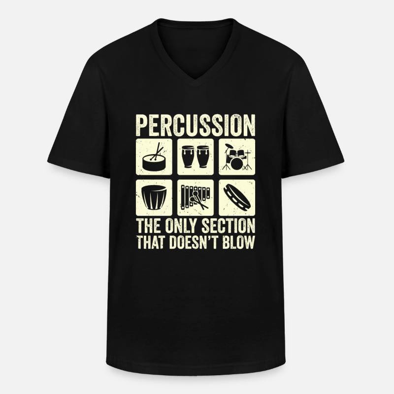 Percussion Drummer Drumming Drums Schlagzeug - Männer-T-Shirt mit V-Ausschnitt - Schwarz