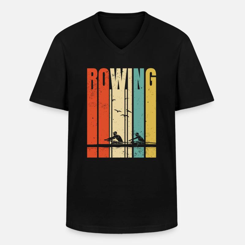 Rudern Mannschaft Ruderer - Männer-T-Shirt mit V-Ausschnitt - Schwarz