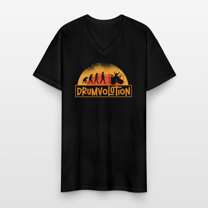 Drumvolution Drums Drumming Percussion Drummer Men's V-Neck T-Shirt