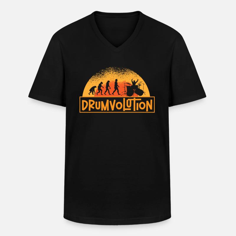 Drumvolution Drums Drumming Percussion Drummer - Men's V-Neck T-Shirt - black