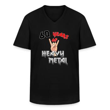 60 Years of Heavy Metal - Männer-T-Shirt mit V-Ausschnitt - Schwarz - Vorne - AI Model Male 178 dark (178cm)
