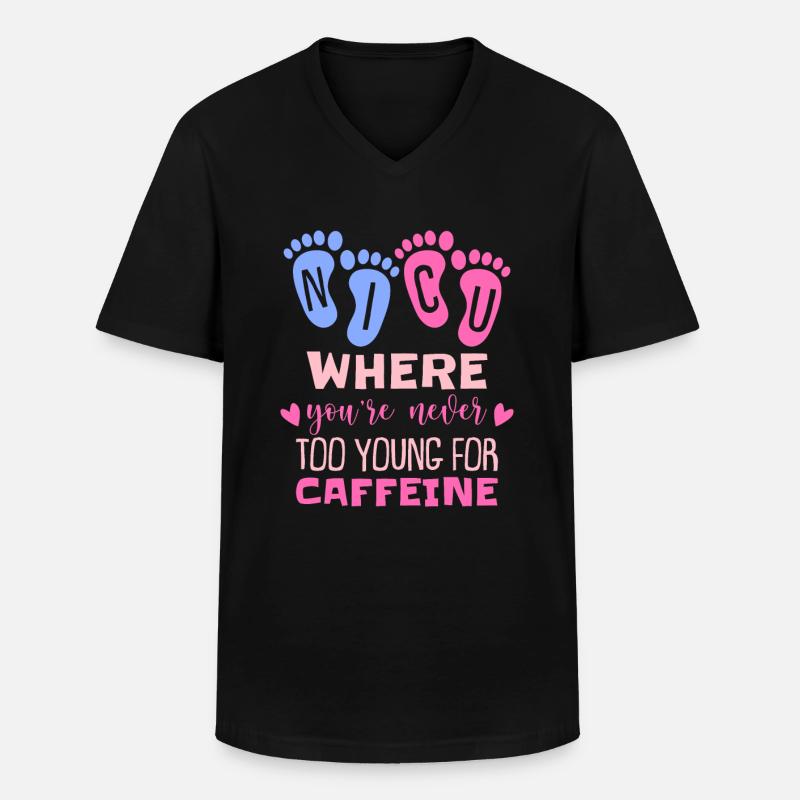 Koffein NICU Krankenschwester - Männer-T-Shirt mit V-Ausschnitt - Schwarz