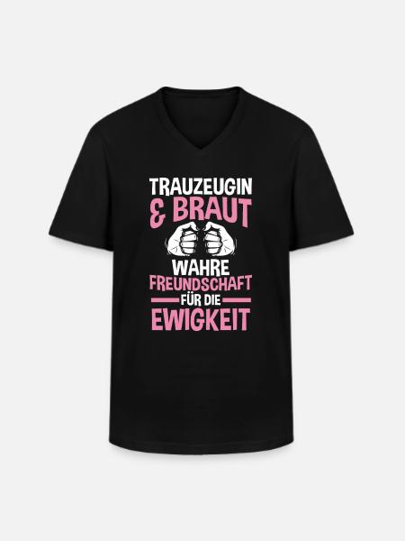 Trauzeugin - Männer-T-Shirt mit V-Ausschnitt - Schwarz