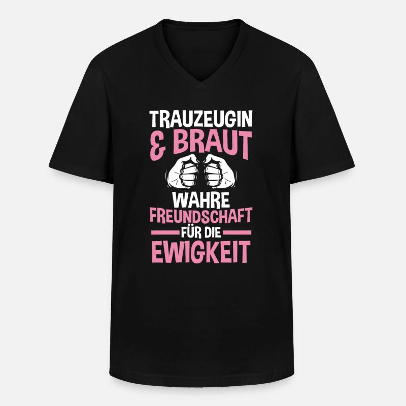 Trauzeugin - Männer-T-Shirt mit V-Ausschnitt - Schwarz