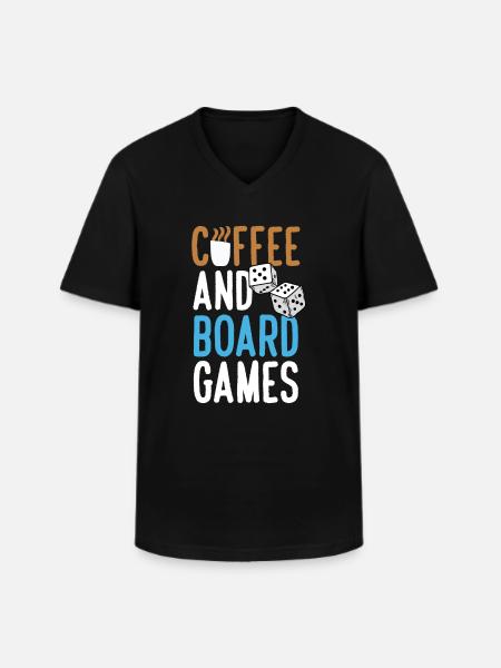 Coffee and Board Games - Men's V-Neck T-Shirt - black