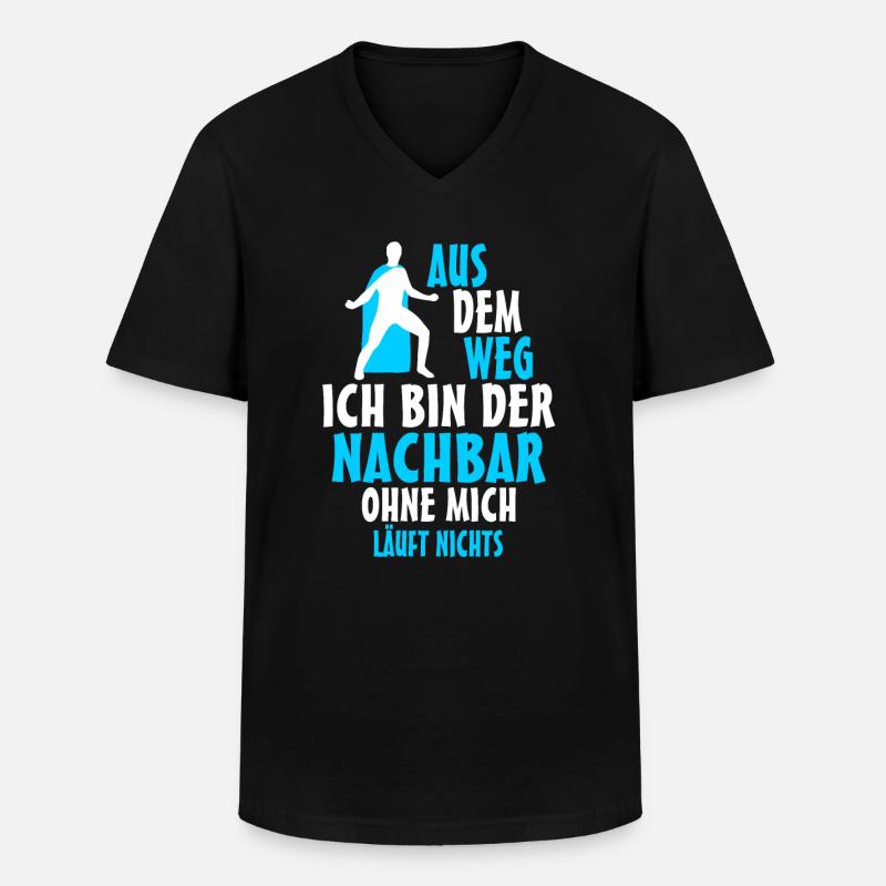 Nachbar - Männer-T-Shirt mit V-Ausschnitt - Schwarz