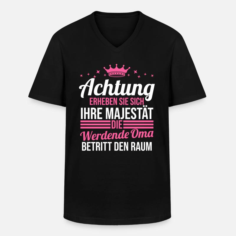 Werdende Oma - Männer-T-Shirt mit V-Ausschnitt - Schwarz
