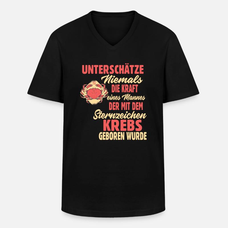 Sternzeichen Krebs - Männer-T-Shirt mit V-Ausschnitt - Schwarz
