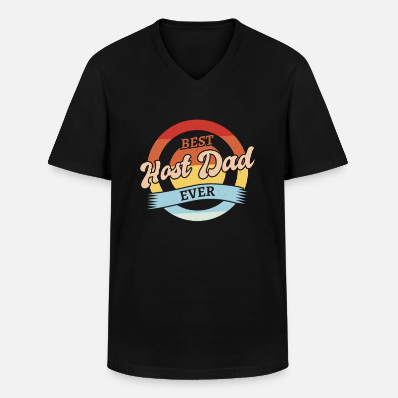 Host Parents Host Dad - Männer-T-Shirt mit V-Ausschnitt - Schwarz
