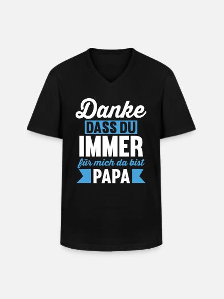 Vater Danke Papa - Männer-T-Shirt mit V-Ausschnitt - Schwarz