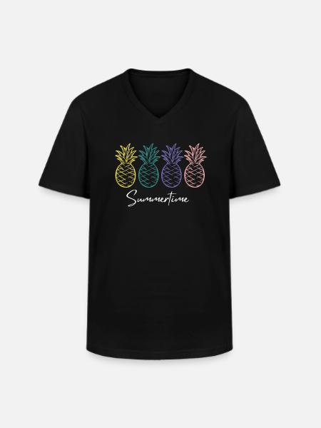Summertime Summer Shirt Women Men - Men's V-Neck T-Shirt - black