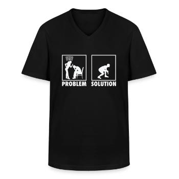 Wrestling Wrestlers Statement Problem Solution. - T-shirt col V Homme - noir - Devant - AI Model Male 178 dark (178cm)