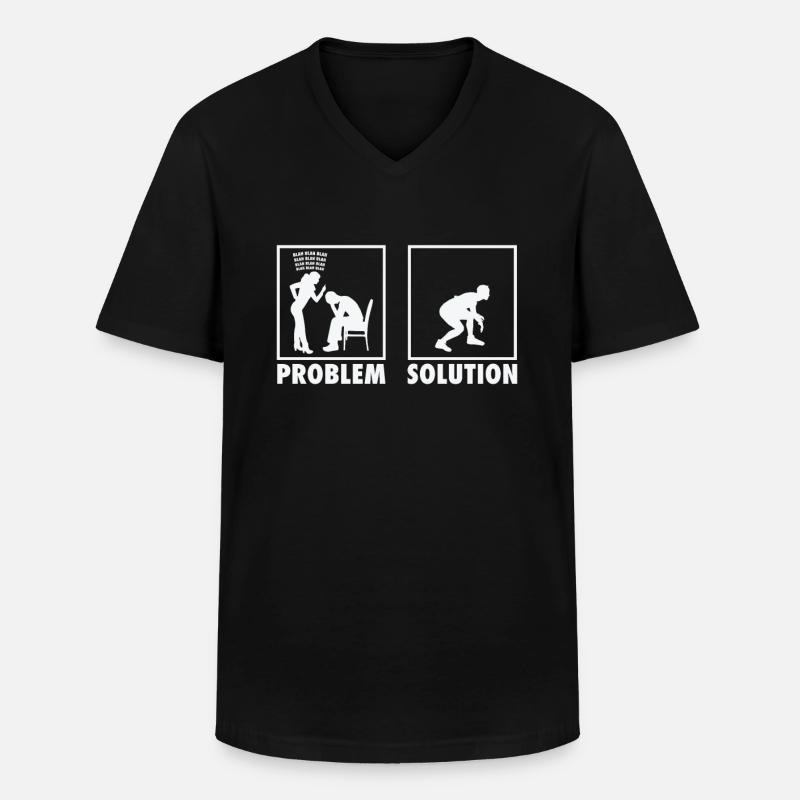 Wrestling Wrestlers Statement Problem Solution. - Männer-T-Shirt mit V-Ausschnitt - Schwarz