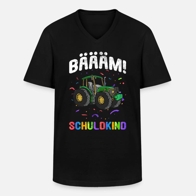 Einschulung | Bäääm! Schulkind - Männer-T-Shirt mit V-Ausschnitt - Schwarz