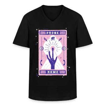E.T. The Extra-Terrestrial Finger Phone Home - Men's V-Neck T-Shirt - black - Front - AI Model Male 178 dark (178cm)