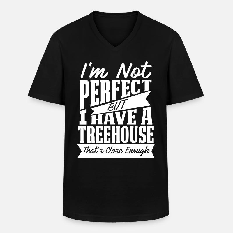 PERFEKT MIT TREEHOUSE - Männer-T-Shirt mit V-Ausschnitt - Schwarz