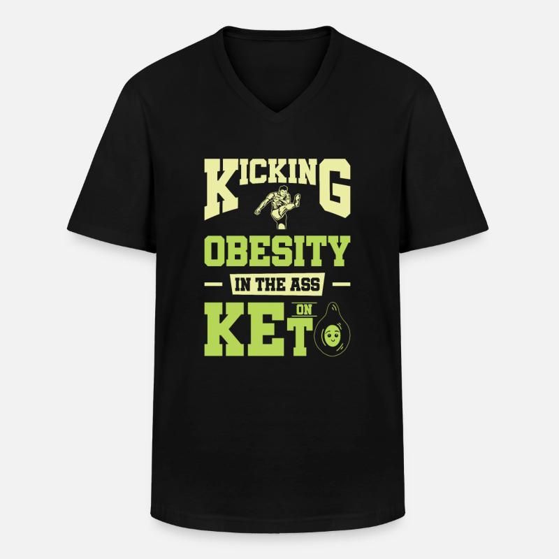 Keto-Diät Ketogene Ernährung Diätassistent - Männer-T-Shirt mit V-Ausschnitt - Schwarz