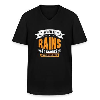 Football Quand il pleut, il marque ses points - T-shirt col V Homme - noir - Devant - AI Model Male 178 dark (178cm)
