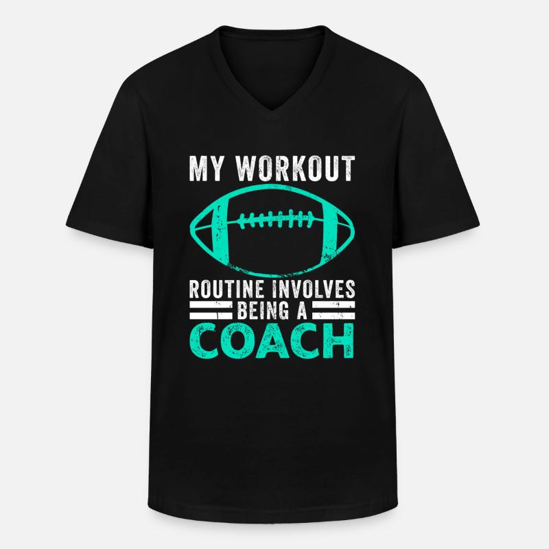 Fußball-Trainingsroutine Sport Fußballtrainer - Männer-T-Shirt mit V-Ausschnitt - Schwarz
