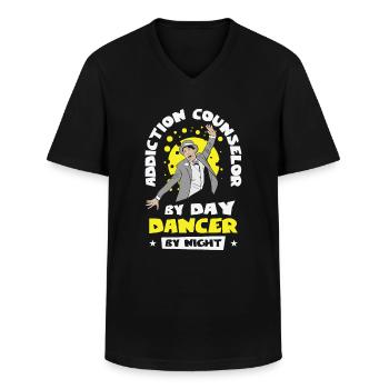 Suchtberater tanzen Suchtberater tanzen - Männer-T-Shirt mit V-Ausschnitt - Schwarz - Vorne - AI Model Male 178 dark (178cm)