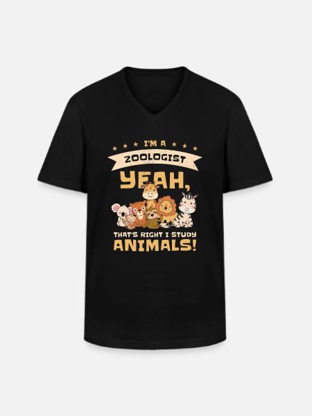 Zoologe Wildtiere Natur Studieren Zootiere - Männer-T-Shirt mit V-Ausschnitt - Schwarz
