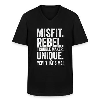 Positivité Outsider Poète Poésie - T-shirt col V Homme - noir - Devant - AI Model Male 178 dark (178cm)