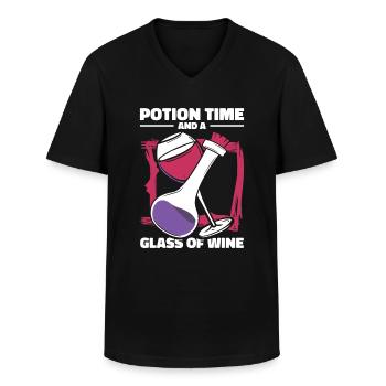 Aqua Tofana Vin Boire Meurtre Secret - T-shirt col V Homme - noir - Devant - AI Model Male 178 dark (178cm)