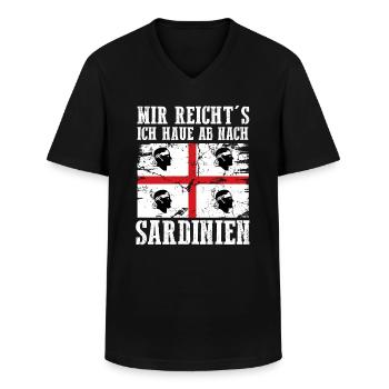 Sarde Sardische Flagge Sardegna Sardinien - Männer-T-Shirt mit V-Ausschnitt - Schwarz - Vorne - AI Model Male 178 dark (178cm)