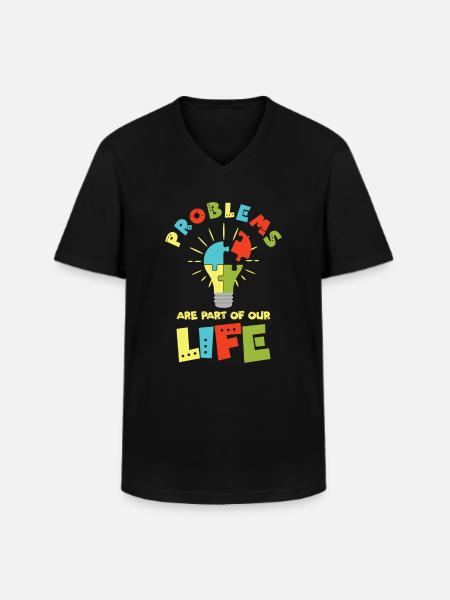 Problem Optimistic People Positive Life - Men's V-Neck T-Shirt - black