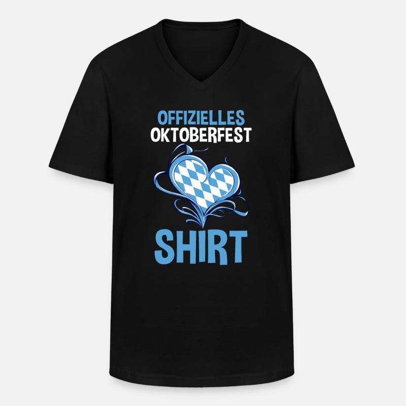Trachten München Dirndl - Männer-T-Shirt mit V-Ausschnitt - Schwarz