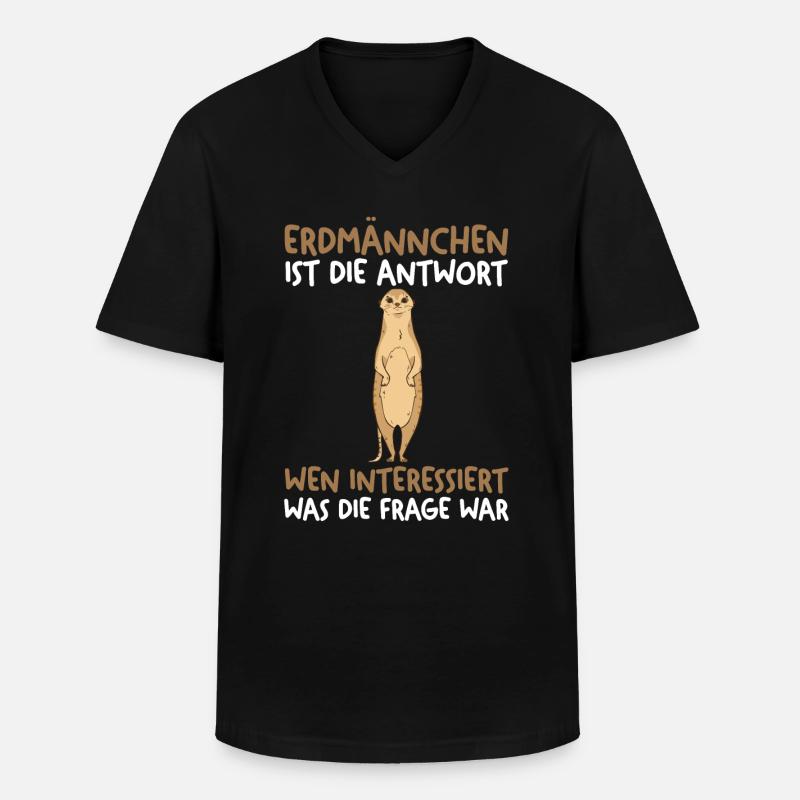 Erdmännchen - Männer-T-Shirt mit V-Ausschnitt - Schwarz