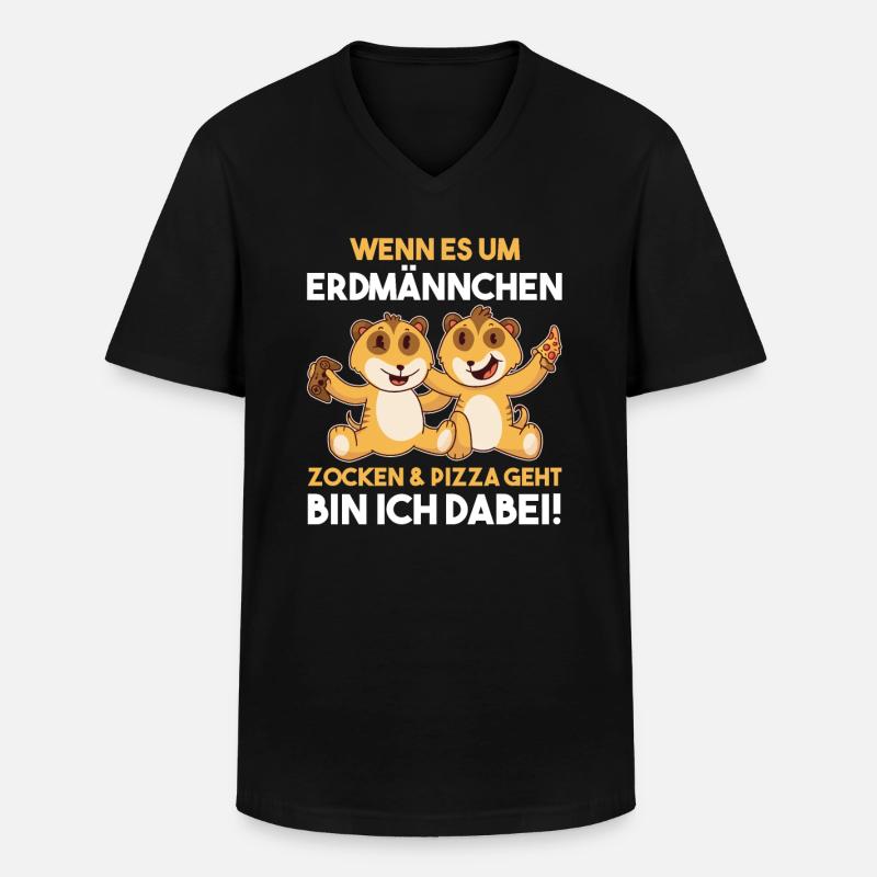 Erdmännchen - Männer-T-Shirt mit V-Ausschnitt - Schwarz