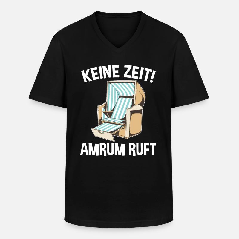 Nordsee Amrum - Männer-T-Shirt mit V-Ausschnitt - Schwarz