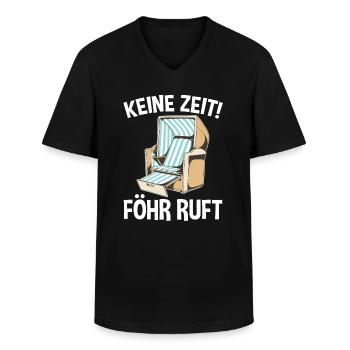 Nordsee Föhr - Männer-T-Shirt mit V-Ausschnitt - Schwarz - Vorne - AI Model Male 178 dark (178cm)