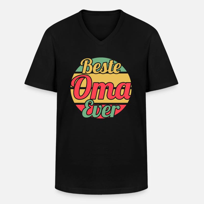 Großmutter Großmama Omi Oma - Männer-T-Shirt mit V-Ausschnitt - Schwarz
