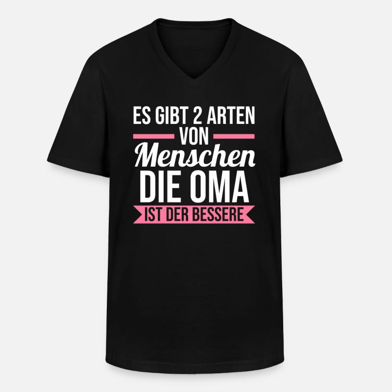 Großmutter Großmama Omi Oma - Männer-T-Shirt mit V-Ausschnitt - Schwarz
