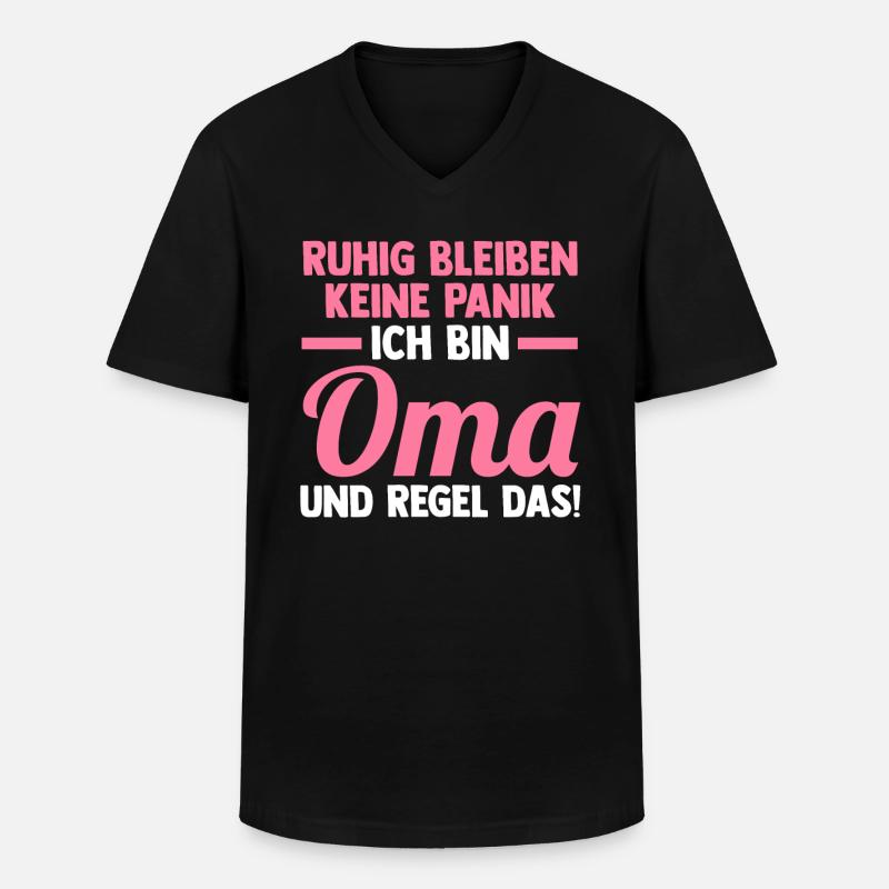 Großmutter Großmama Omi Oma - Männer-T-Shirt mit V-Ausschnitt - Schwarz